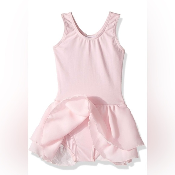 Capezio Flowy Dbl. Layer Skirt Tank Dress in Light  Pink Size S - Picture 2 of 11